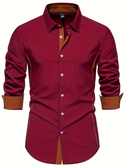 Herr Skjorta Slim Fit Elegant Design för Vardag och Fest