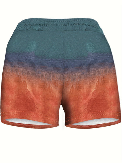 Women's semester lounge shorts med palmtryck och text DAY DRINKIN' - perfekta för sommar och fritid