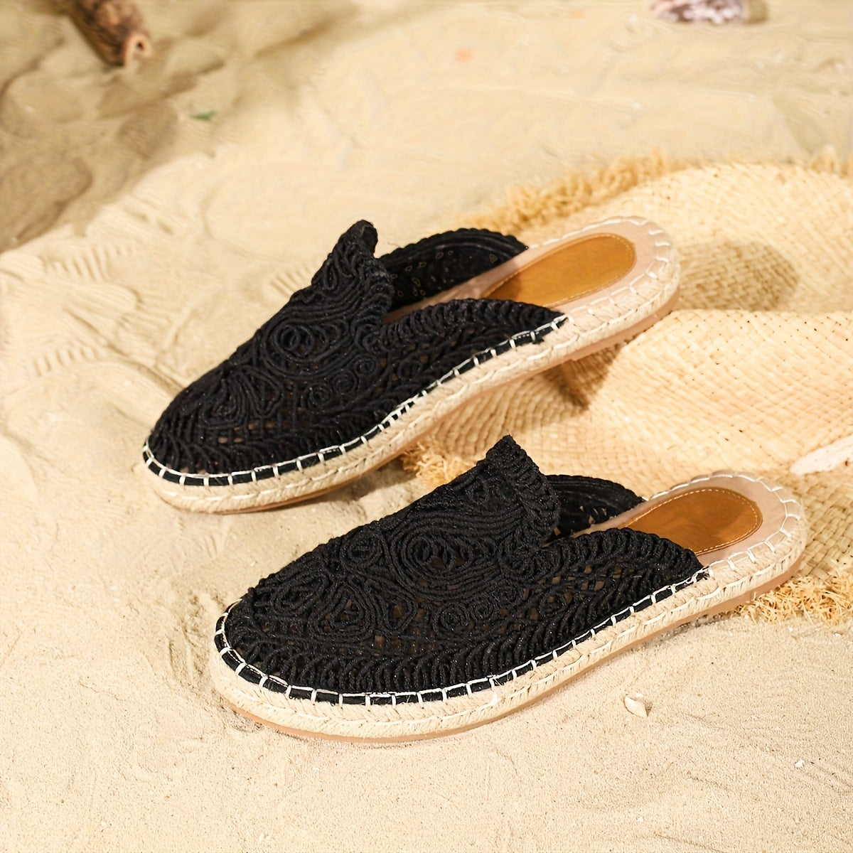 Dam Slip-in Espadriller Bohemisk Stil för Sommar och Strand