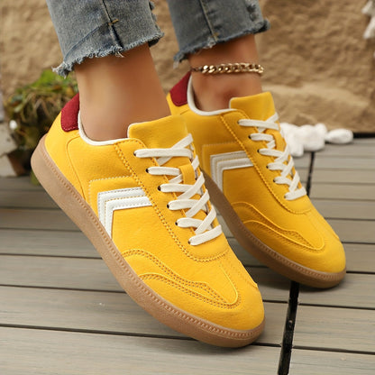 Dam Sneakers Retro Stil Färgblock Vardagsskor