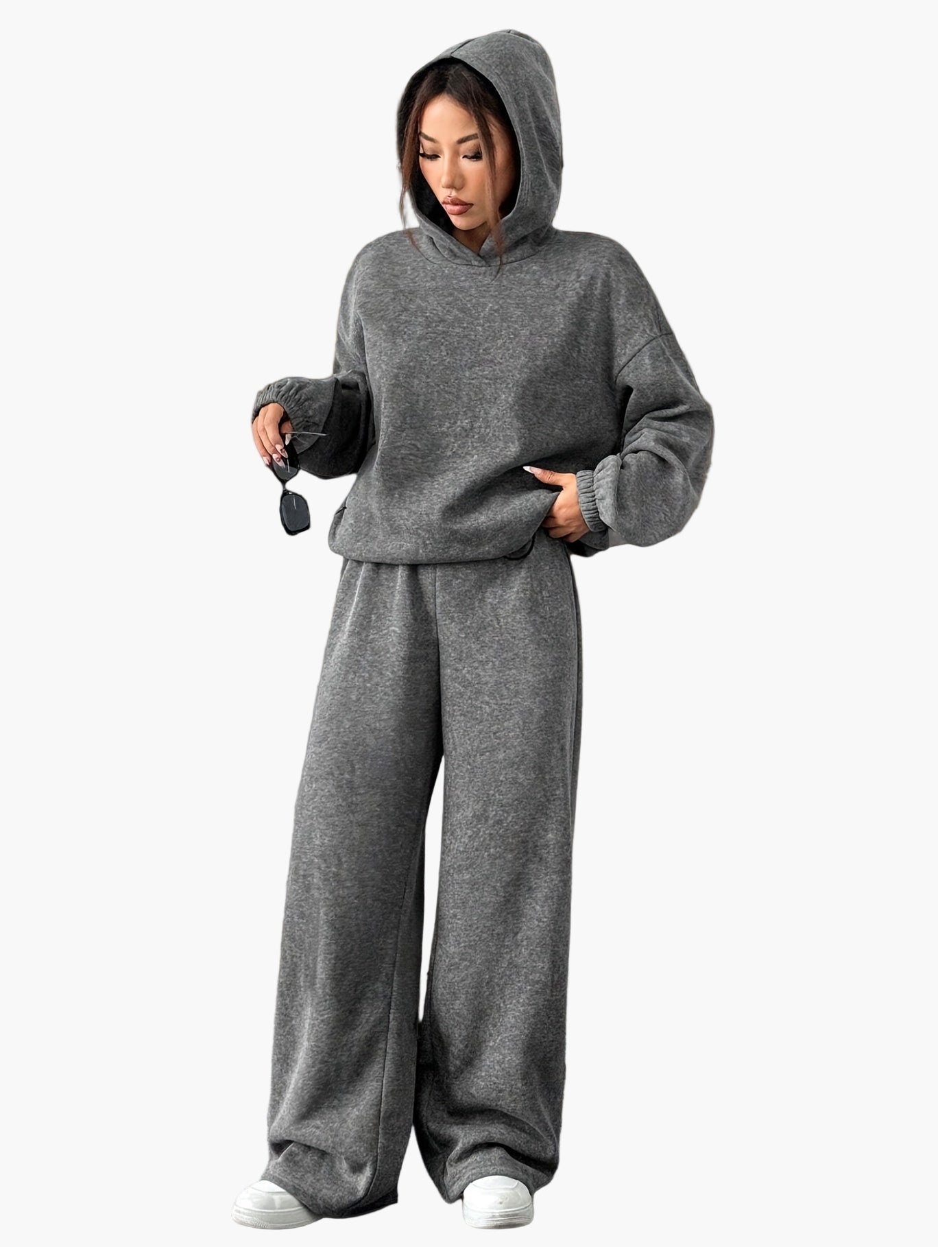 Damernas avslappnade hoodie och byxset – Loungewear för höst och vinter