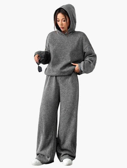 Damernas avslappnade hoodie och byxset – Loungewear för höst och vinter