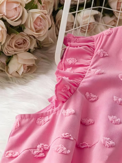 Dam Elegant Blus med Volangdetaljer och V-ringning för Vardagsbruk