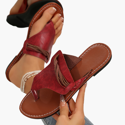 Dam Sandaler Fashion Slip-in Sommartofflor med Flätad Detalj och Öppen Tå