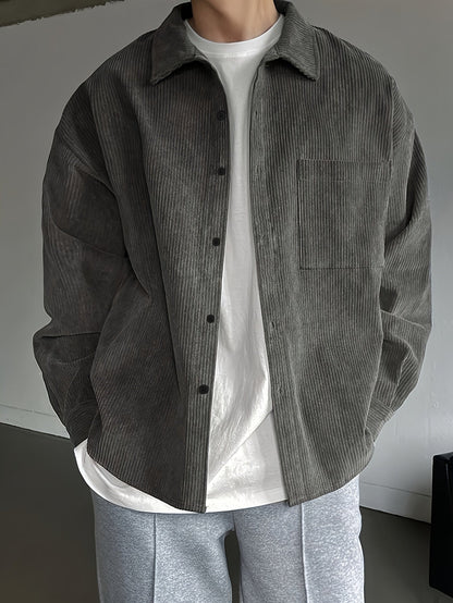 Herr Skjorta Oversize Avslappnad Stil – Perfekt För Vardagsbruk och Streetwear
