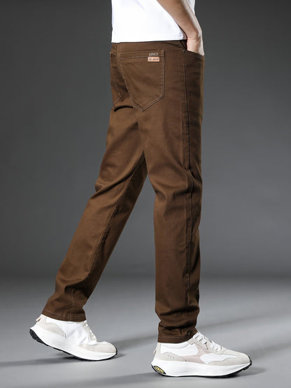 Herr Jeans Byxor Rak Passform Casual Arbetsstil