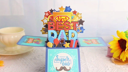 3D Pop-Up Gratulationskort för Herr – Bästa Pappa, Fars Dag och Födelsedag