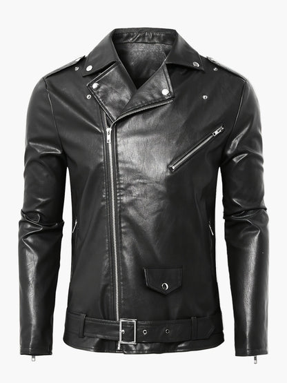 Herr Vintage Bikerjacka – Modern Streetwear Med Stil