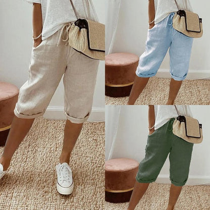 Damens Avslappnade Sommarshorts med Elastisk Midja – Perfekta för Vardag och Semester