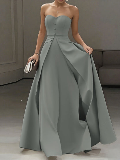 Dam Elegant Aftonklänning Bandeau Stil Fest och Gala