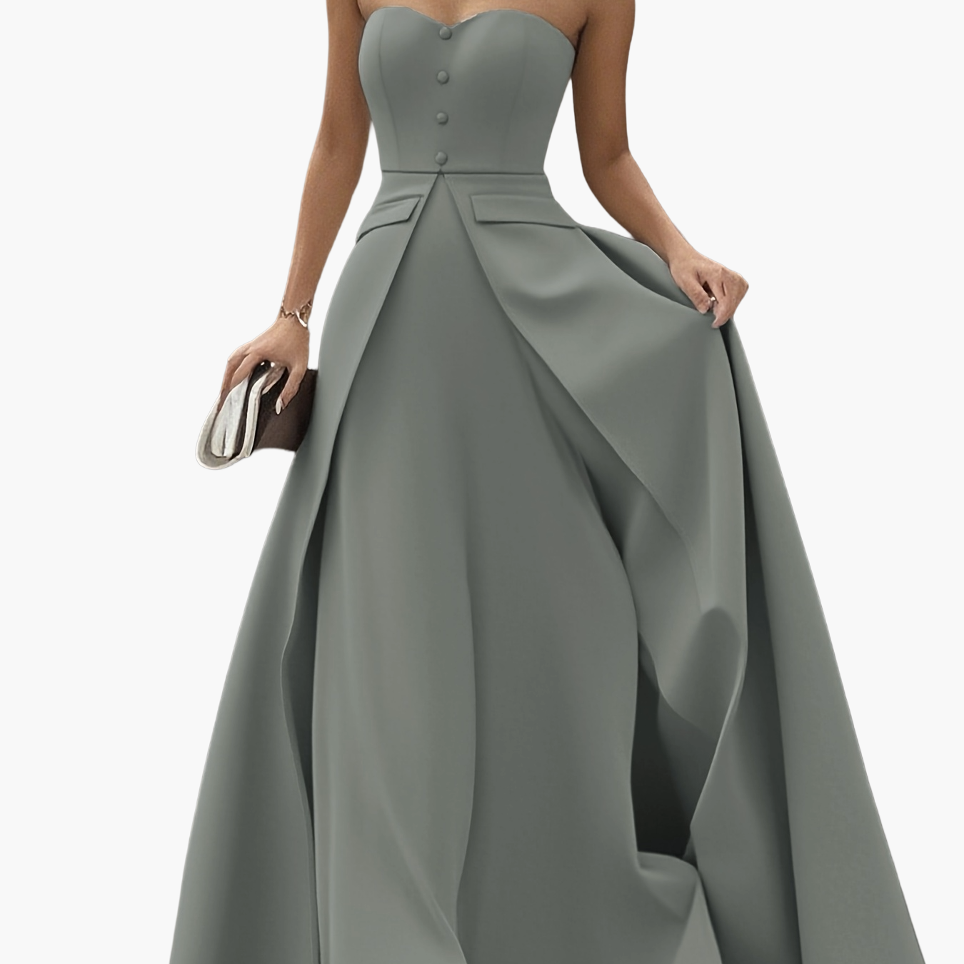 Dam Elegant Aftonklänning Bandeau Stil Fest och Gala