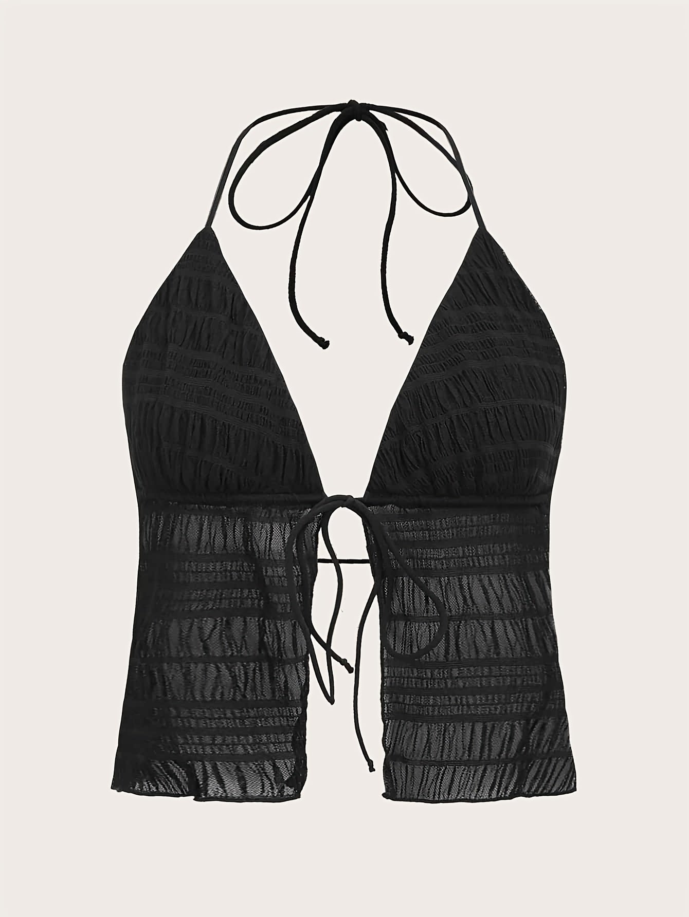 Dam Halterneck Ruched Party Camisole Topp – Trendigt Festmode