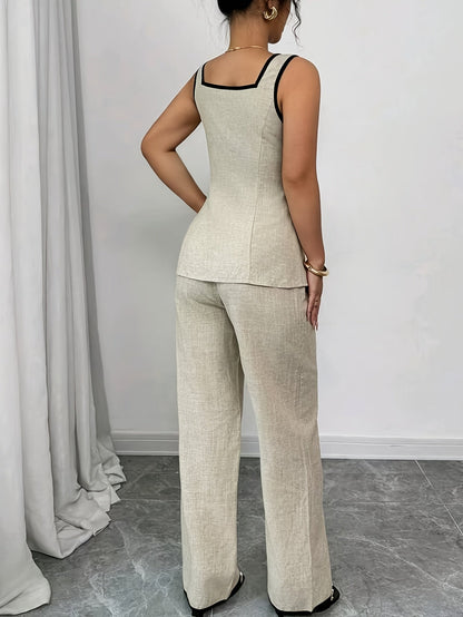 Dam Kostymset i Elegant Stil för Vår och Sommar – Skräddarsydd Välsittande Look för Kontor och Fest