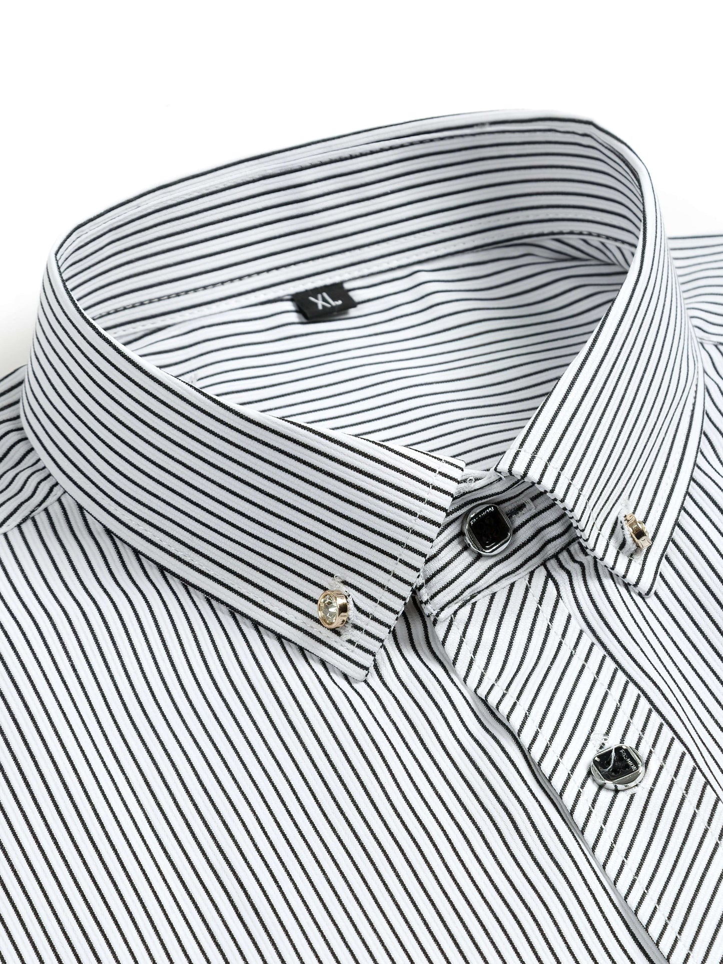 Herr kortärmad skjorta – Smal passform, business och smart-casual, randigt mönster