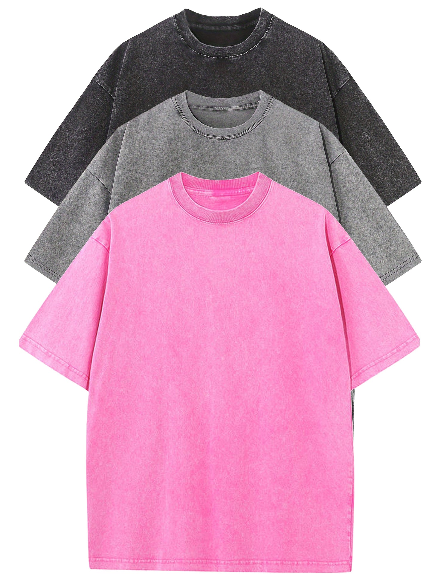 Herr T-shirt Oversize Vintage Look – Avslappnad Stil för Vardag och Fritid