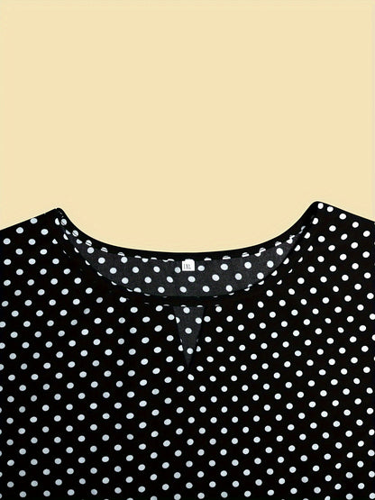 Dam Topp Elegant Prickig Ärmlös Blus för Vardagsbruk