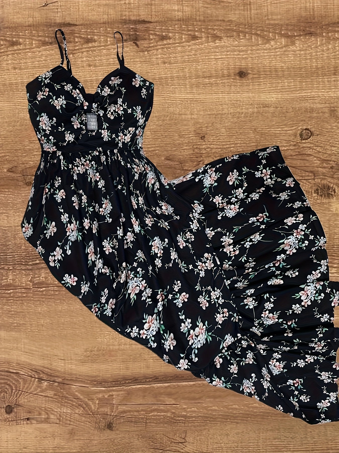 Dam Klänning Maxilång Prickig Elegant Sommarfest Vintage Stil