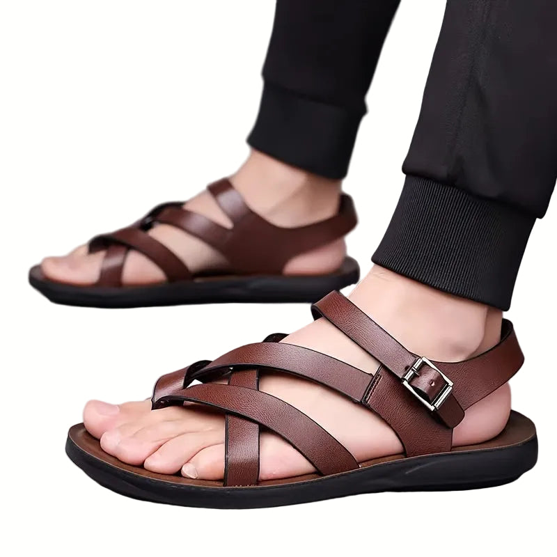 Herr Sandaler – Klassiska Outdoor Sandaler med Spänne för Vandring och Fritid