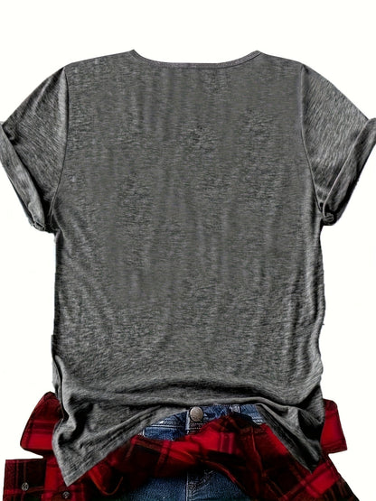 Dam T-shirt med rolig text – Avslappnad vardagsstil – Perfekt för sommar och fritid