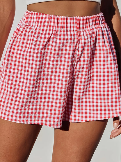 Damshorts med hög midja, randigt mönster, elegant sommarstil
