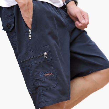 Herr Cargo Shorts med Flera Fickor och Dragkedja – Avslappnad och Praktisk Stil för Vardagsbruk