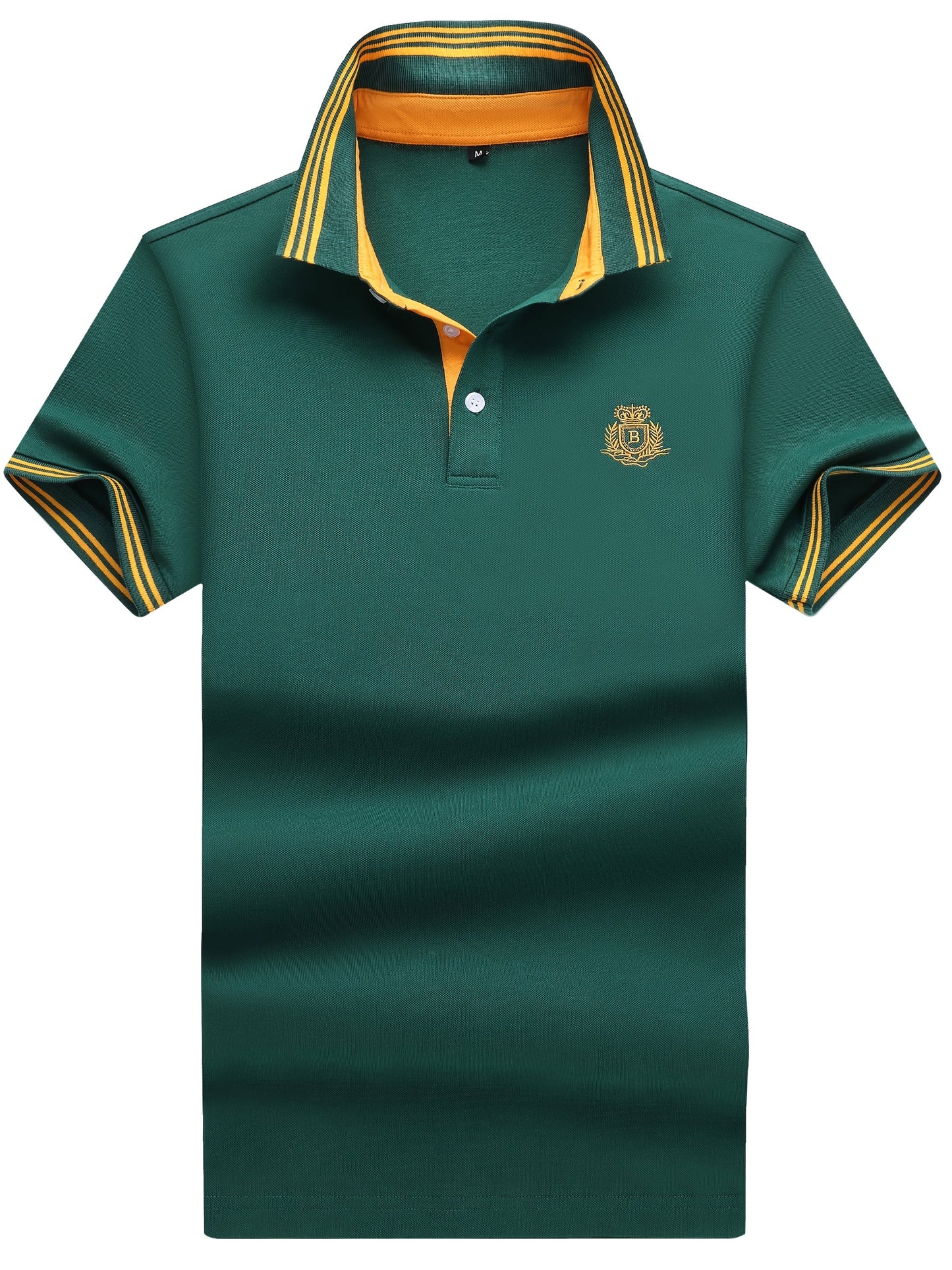 Herr Pikétröja med Sportig Klassikerstil och Broderad Bröstlogotyp – Perfekt för Fritid och Golf