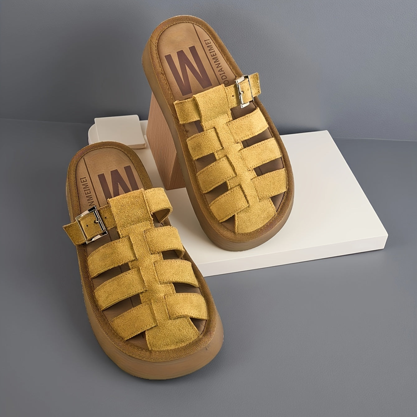 Dam Sandaler Slip-In Fisherman Plattform Trendig Vardagssko