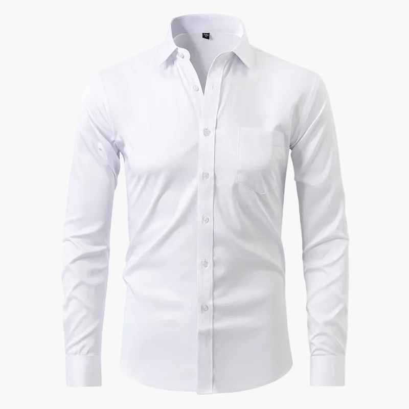 Herrskjorta Slim Fit Affär Elegant Skrynkelfri Långärmad