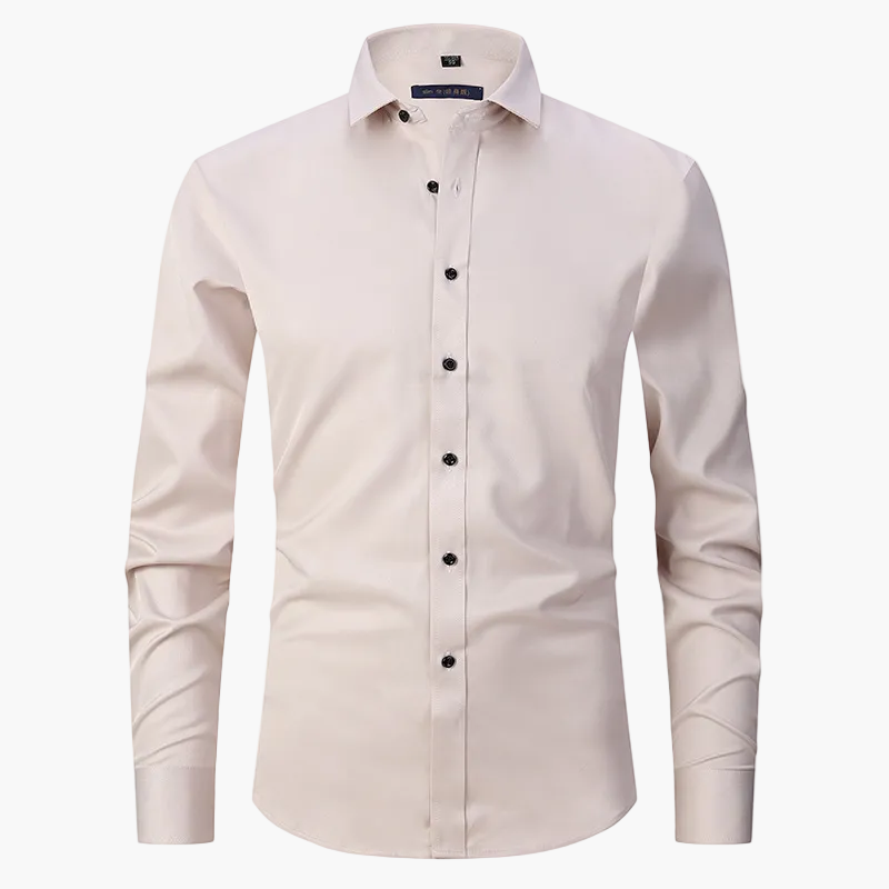 Herrskjorta Slim Fit Affär Elegant Skrynkelfri Långärmad
