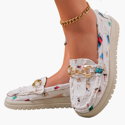 Damloafers med kedjedekor – Modern Slip-on för Vardagsbruk och Mode