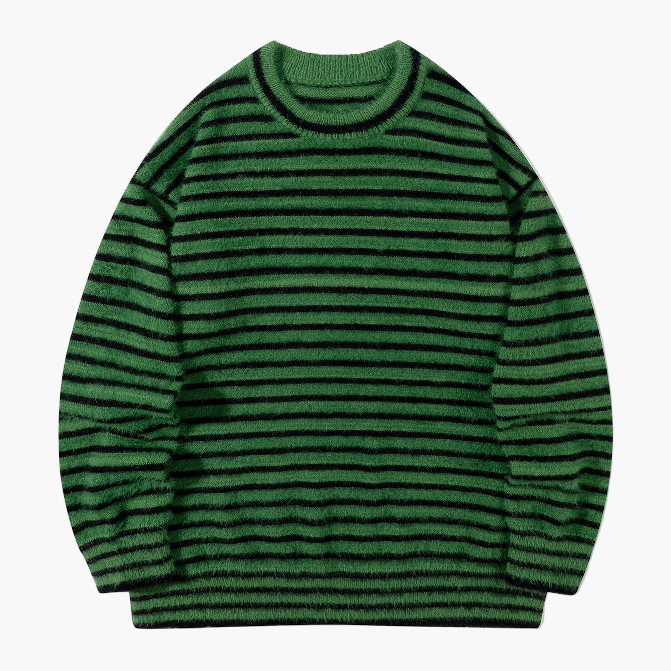 Herr Streetwear Randig Stickad Oversized Tröja – Perfekt för Höst och Vinter