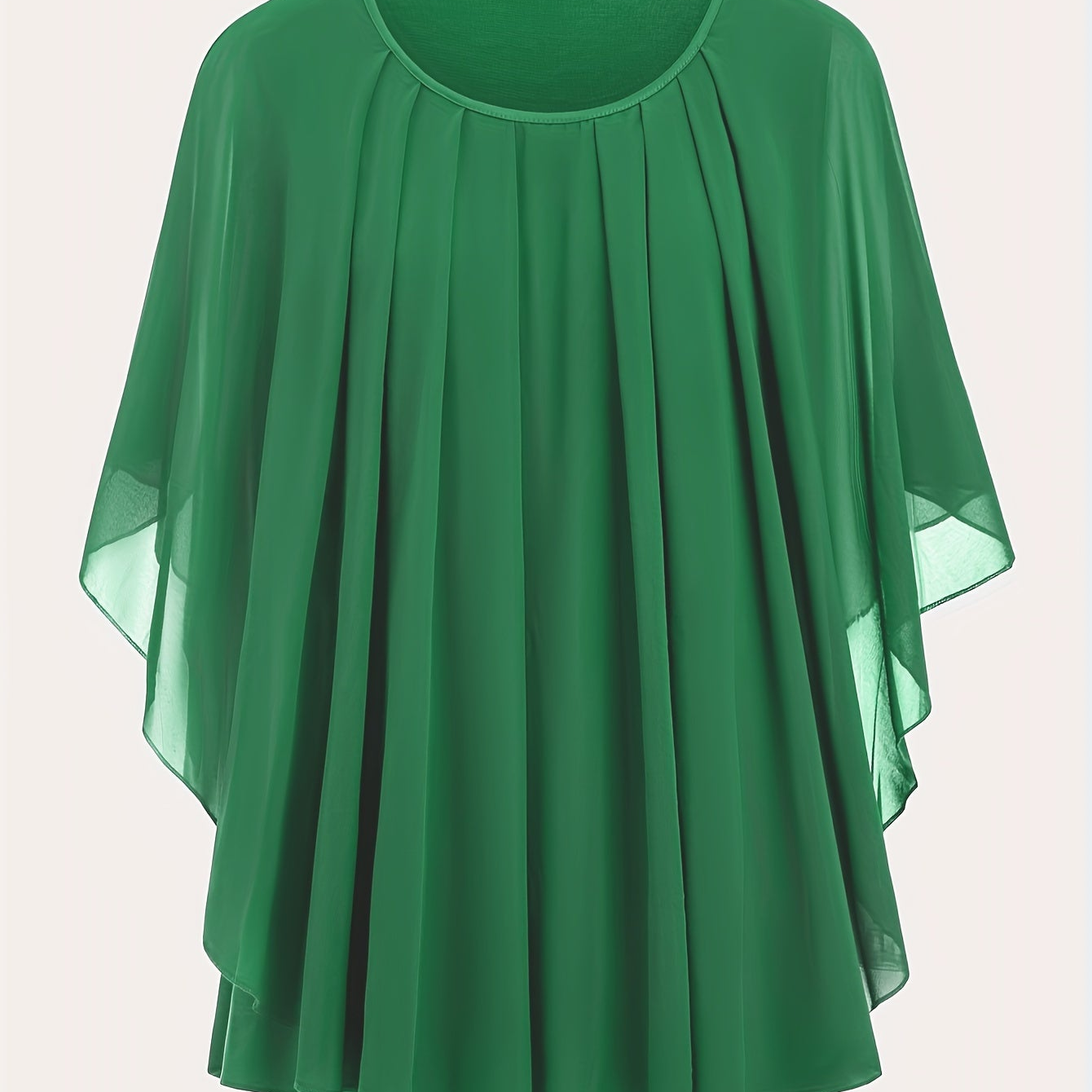 Dam Elegant Plisserad Ponchoblus för Fest och Vardag