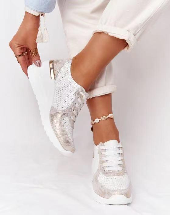 Dam Sneakers Plattform Trendiga Komfortskor för Vardagsbruk och Mode