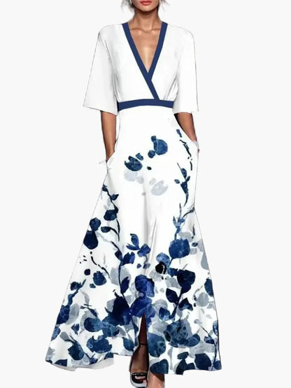 Dam Elegant Klänning med Vida Ärmar och Modern Passform för Fest & Vardag