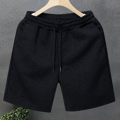 Herrshorts Avslappnad Stil Med Präglat Mönster För Fritid Och Träning