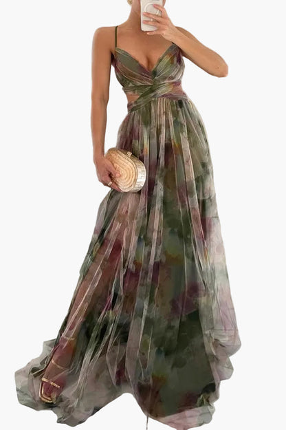 Damklänning Maxiklänning Fest Elegant Blommig Sommarstil