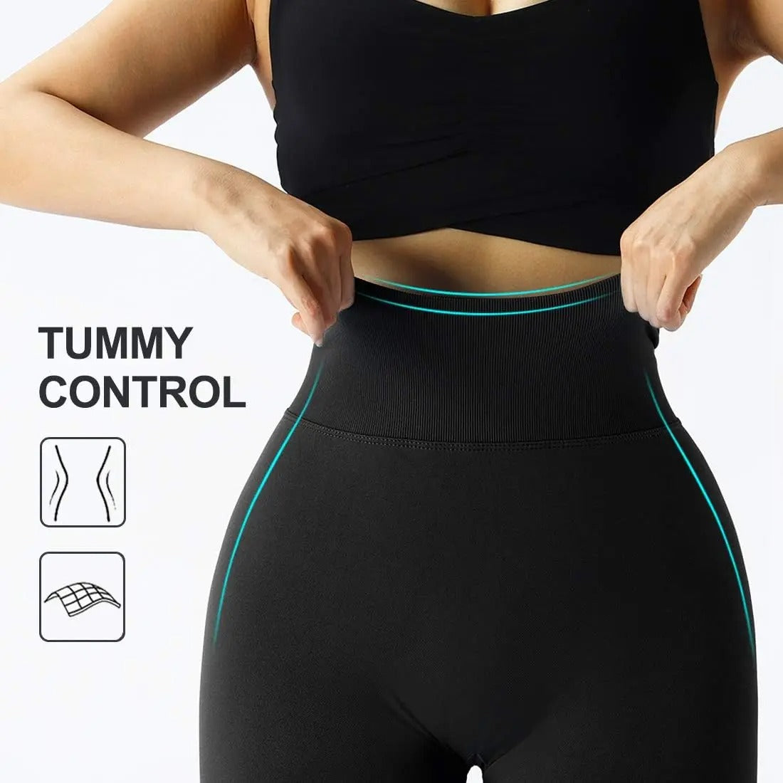 Dam Seamless Träningsleggings Hög Midja Lyftande Effekt Fitness