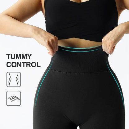 Dam Seamless Träningsleggings Hög Midja Lyftande Effekt Fitness