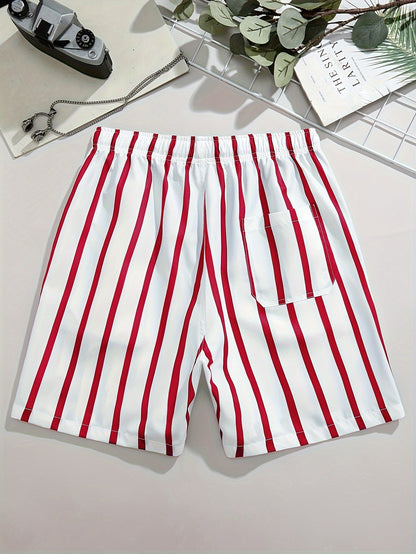 Herrshorts med ränder, avslappnad stil, perfekta för sommar och fritid