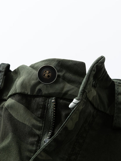 Herr Cargoshorts med Camouflagemönster – Lediga och Praktiska Shorts för Utomhusbruk