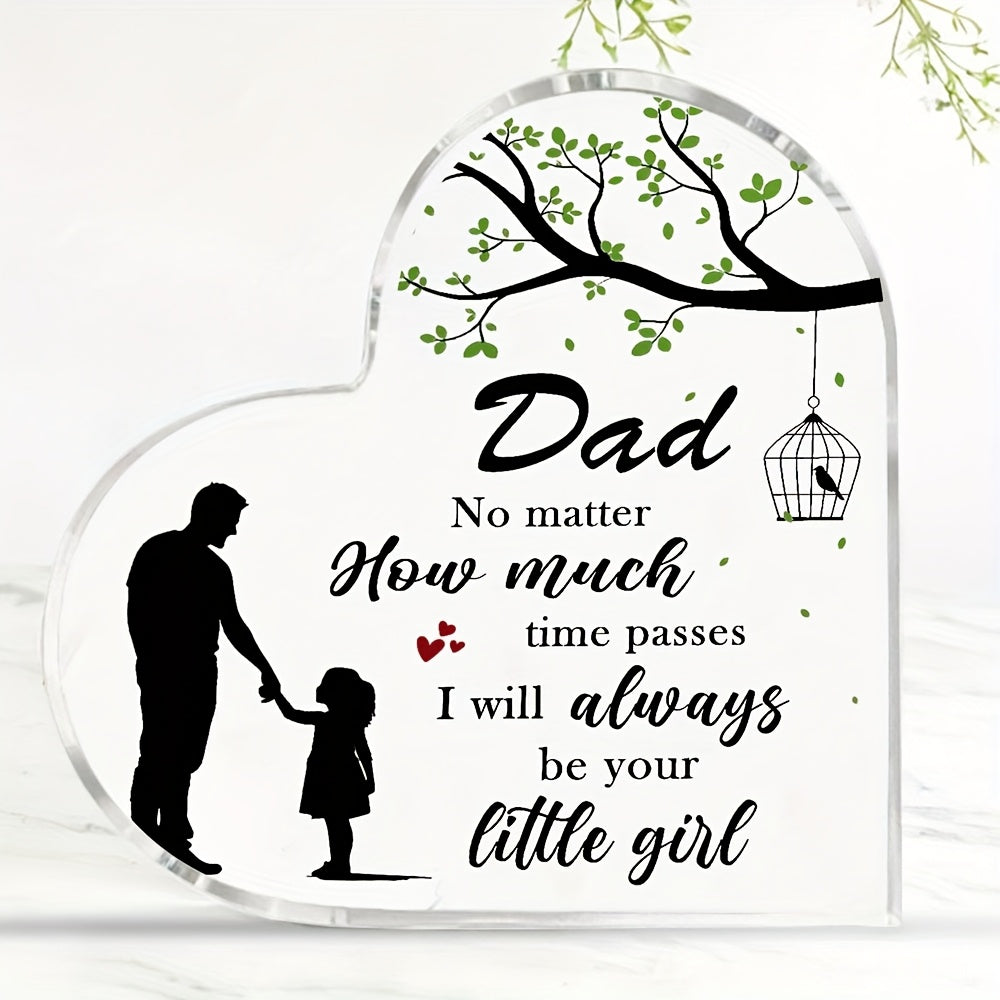Present till Pappa – Hjärtformad Dekorplakett med Far och Dotter, Perfekt Personlig Gåva för Fars dag eller Födelsetag