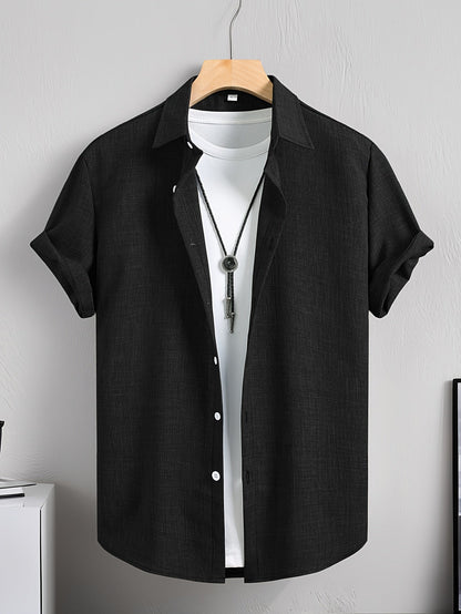 Herr Skjorta Kortärmad Casual Stil Perfekt för Sommar och Lediga Tillfällen