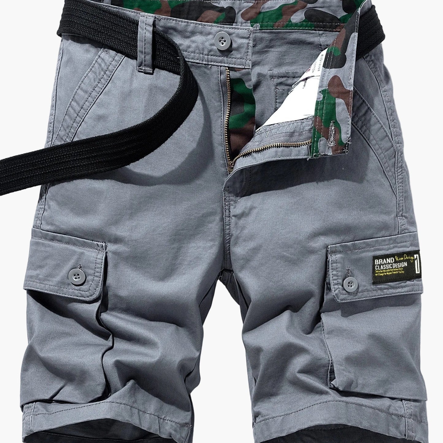 Herrar Cargo Shorts med Bälte – Klassisk och Praktisk för Vardag och Äventyr