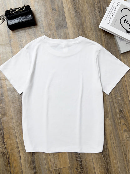 Dam Pyjamaset med T-shirt och Rutiga Byxor för Sommar, Söt Stil, Kort Ärms Pyjamas