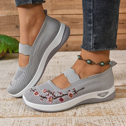 Dam Sneakers Mary Jane med Broderi och Lätt Komfort För Vardagsbruk