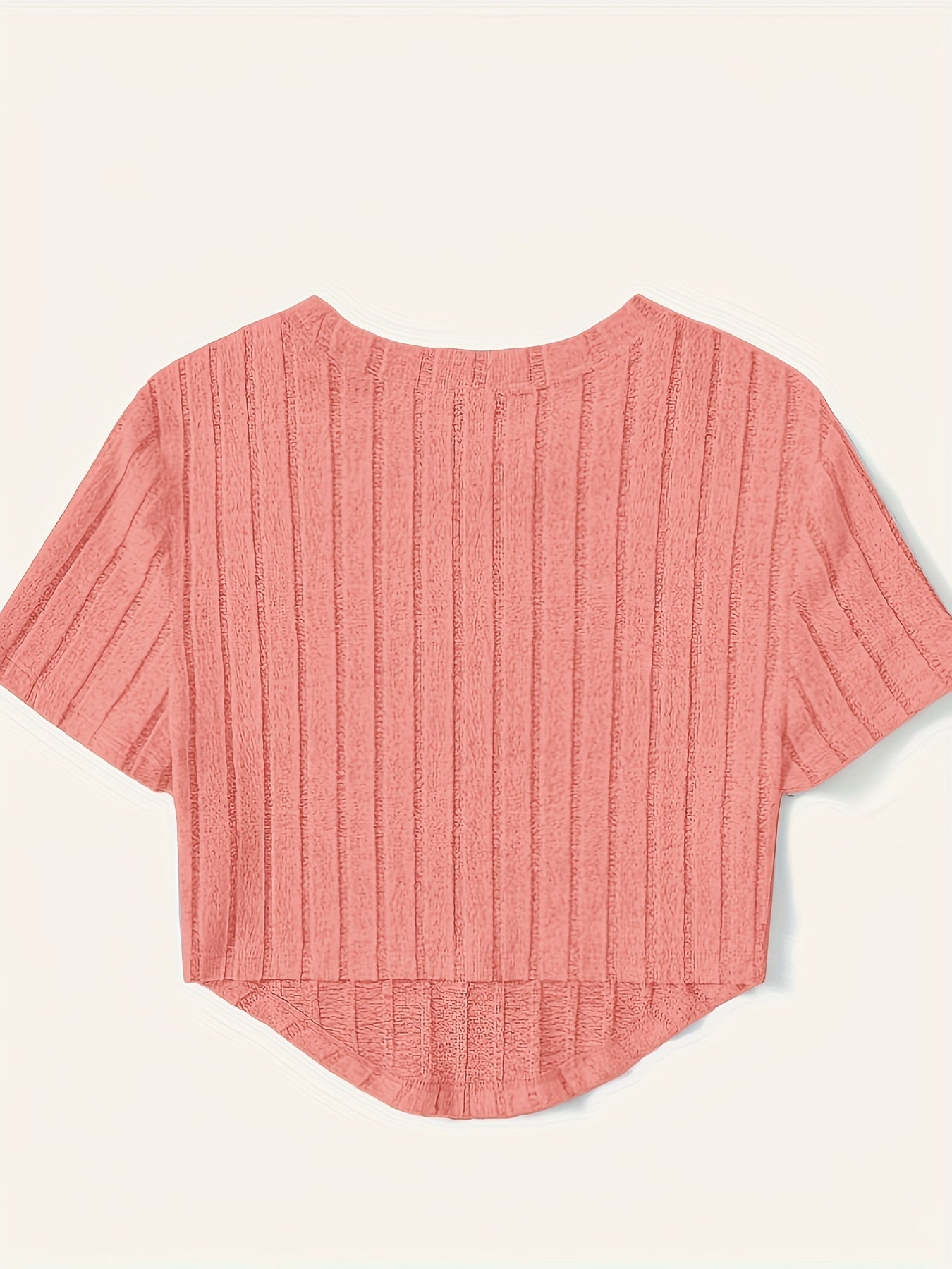 Dam Topp Kortärmad Ribbad Crop Top Casual Sommar