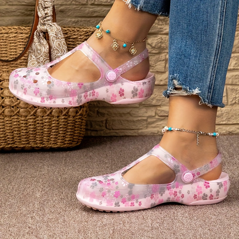 Dam Sneakers Mary Jane Blommönster Komfort Skor för Vardag och Fritid