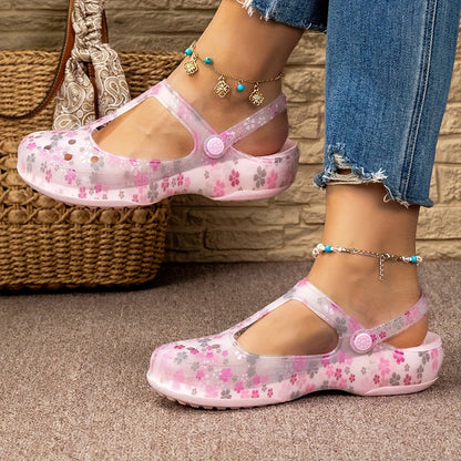 Dam Sneakers Mary Jane Blommönster Komfort Skor för Vardag och Fritid