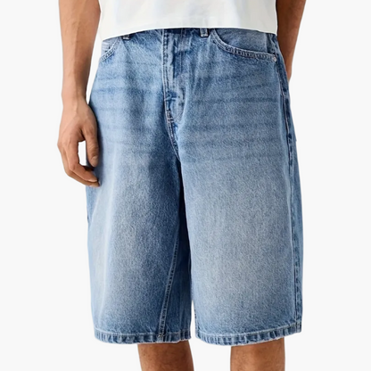 Herr Bermuda Jeansshorts Lös Passform Streetwear