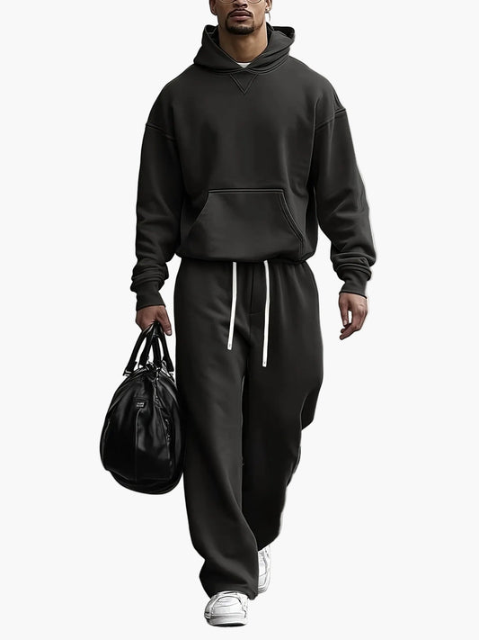 Herrset med Hoodie och Joggingbyxor – Ledig och Trendig Streetwear för Vardag och Träning
